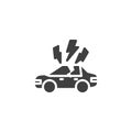 Car storm insurance vector icon
