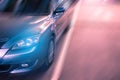 Car on street blurry background.For automotive automobile or transport Royalty Free Stock Photo