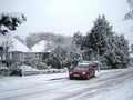 Car stuck in snow Royalty Free Stock Photo