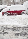 Car stuck in snow