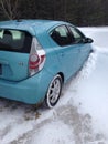 Car Stuck in Snow Royalty Free Stock Photo