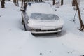 Car stuck in snow Royalty Free Stock Photo