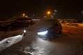 Car stuck in the snowbank