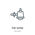 Car sump outline vector icon. Thin line black car sump icon, flat vector simple element illustration from editable car parts Royalty Free Stock Photo