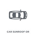 car sunroof or sunshine roof icon from Car parts collection.