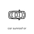 car sunroof or sunshine roof icon from Car parts collection.