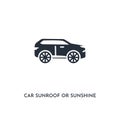 Car sunroof or sunshine roof icon. simple element illustration. isolated trendy filled car sunroof or sunshine roof icon on white