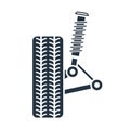Car suspension service, Wheel alignment icon - axle and wheel Royalty Free Stock Photo