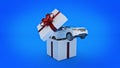 Car SUV coupe. Gift box concept. Royalty Free Stock Photo
