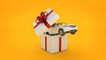 Car SUV coupe. Gift box concept. Royalty Free Stock Photo