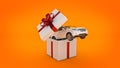 Car SUV coupe. Gift box concept. Royalty Free Stock Photo