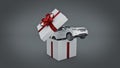 Car SUV coupe. Gift box concept. Royalty Free Stock Photo