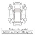 Car suv drawing outlines not converted to objects Royalty Free Stock Photo