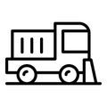 Car sweeper icon outline vector. Street road