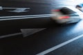 Car with sweeping contrails traveling at high speed through the interior of a tunnel Royalty Free Stock Photo