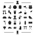 Car, table and other web icon in black style.stick, cook icons in set collection. Royalty Free Stock Photo