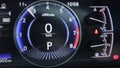 Car tachometer engine revving needle indicates redline speed vibration. Performance Racing Car Dashboard. Tachometer