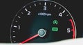 Car tachometer and green Eco LED and auto start engine Royalty Free Stock Photo