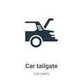 Car tailgate vector icon on white background. Flat vector car tailgate icon symbol sign from modern car parts collection for