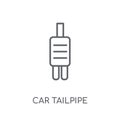 car tailpipe linear icon. Modern outline car tailpipe logo conce Royalty Free Stock Photo