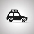 Car taxi silhouette, side view simple black icon