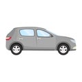 Car template on white background. Business hatchback isolated. grey hatchback flat style. side view Royalty Free Stock Photo