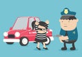 Car theft The bandit of a girl caught by the police is a career