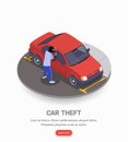Car Theft Crime Illustration Royalty Free Stock Photo