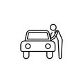 car theft line icon. Element of insurance sign for mobile concept and web apps. Thin line car theft icon can be used for web and
