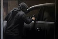 Car Theft, mask stealing car, street thief, Street criminal,