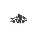 Car thief, car theft vector icon Royalty Free Stock Photo