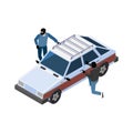 Car Thieves Isometric Composition Royalty Free Stock Photo