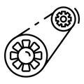 Car timing belt icon, outline style