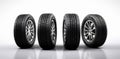 auto rubber background wheel black automobile object tyre tire car isolated. Generative AI. Royalty Free Stock Photo