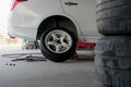 Car tire change Tires Royalty Free Stock Photo