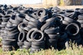 car tire dump. rubber tyres Royalty Free Stock Photo