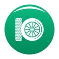 Car tire icon vector green