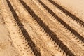 Car tire marks in the sand. car tracks. desert. more sand Royalty Free Stock Photo