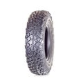 Car tire, new tyre Yokohama Geolandar M/T on white background isolated close up