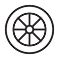Car tire outline icon vector for your web site design, logo, app, UI. illustration