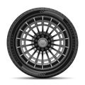 Car tire radial wheel metal alloy on isolated background vector