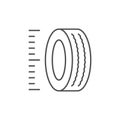 Car tire size line icon Royalty Free Stock Photo