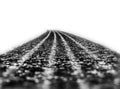 Car tire track on asphalt Royalty Free Stock Photo