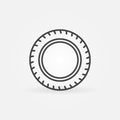 Car Tire vector thin line concept icon