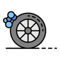 Car tire wash icon color outline vector Royalty Free Stock Photo