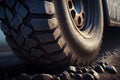 Car tires close-up. AI Generated