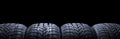 Car tires isolated on black background Royalty Free Stock Photo