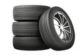 car tires isolated on white background Royalty Free Stock Photo