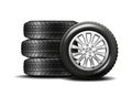 Car tires isolated on white background Royalty Free Stock Photo