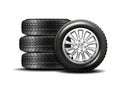 Car tires isolated on white background